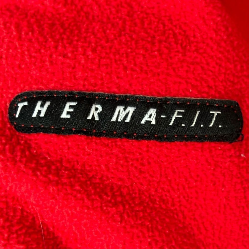 Nike Men's Small 90s Vintage Therma‎ Fit Red Black Fleece Long Sleeve Pullover - Picture 6 of 12